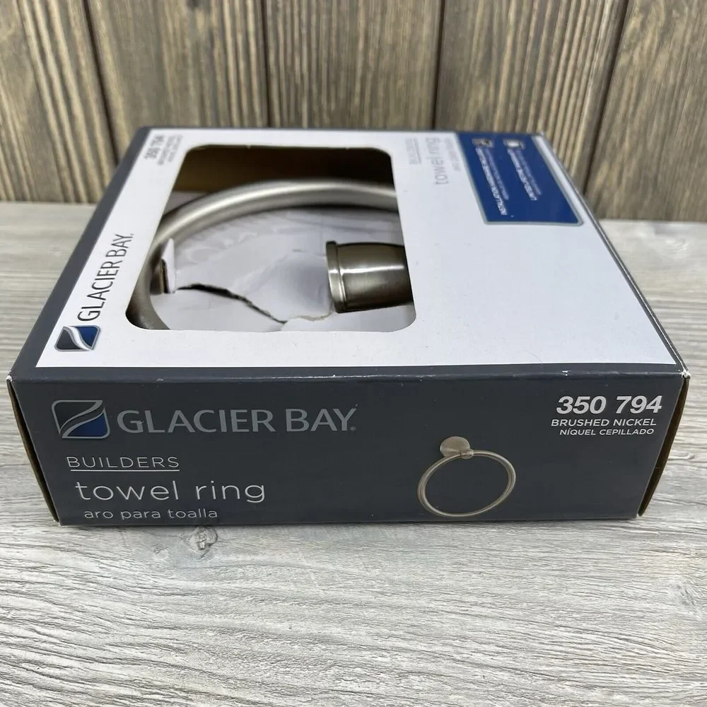 Glacier Bay Builders Towel Ring Brushed Nickel New